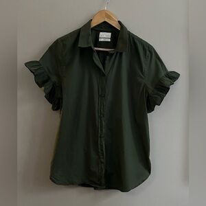 J Crew Ruffle Sleeve short sleeve top size 2